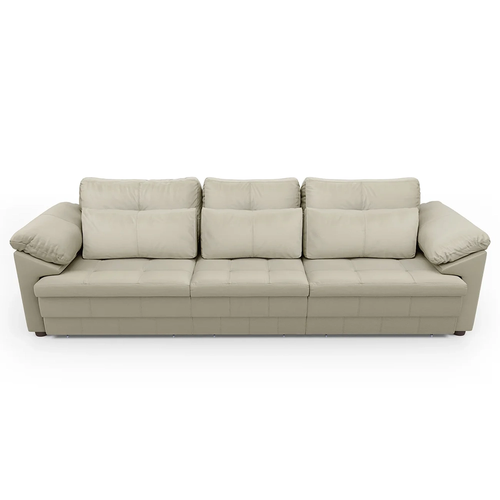 Sofá Retrátil 3 Lugares Para Sala 297cm Dijon Couro Creme S07 - Mpozenato