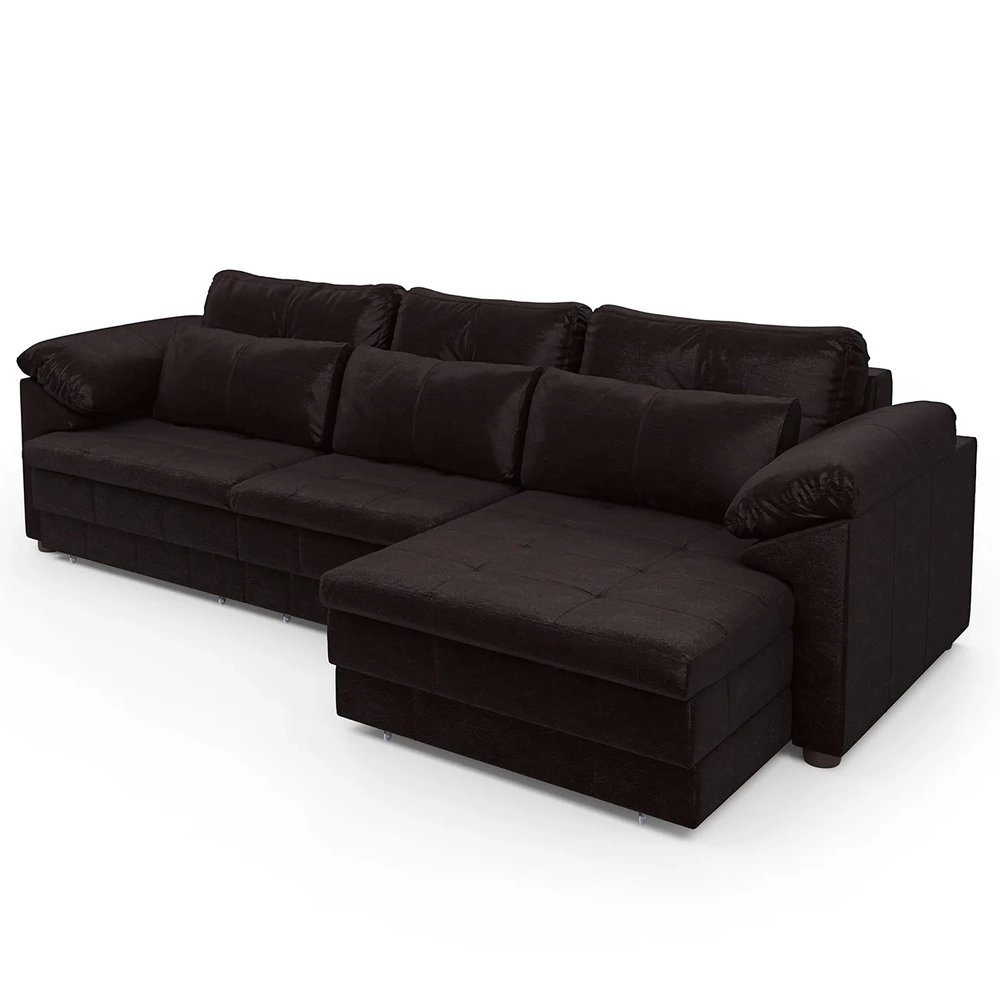 Sofá Retrátil 4 Lugares Para Sala 332cm Dijon Couro Bordô S07 - Mpozenato