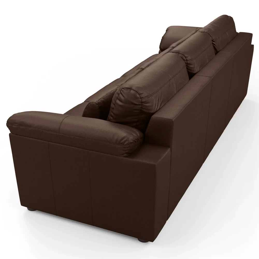 Sofá Retrátil 3 Lugares Para Sala 297cm Dijon Couro Caramelo S07 - Mpozenato