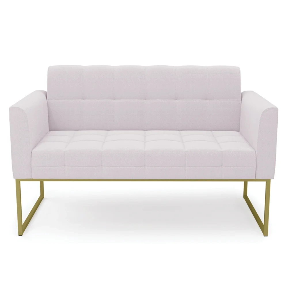 Namoradeira e Poltrona Industrial Dourado Ana Boucle Rosê - Ibiza