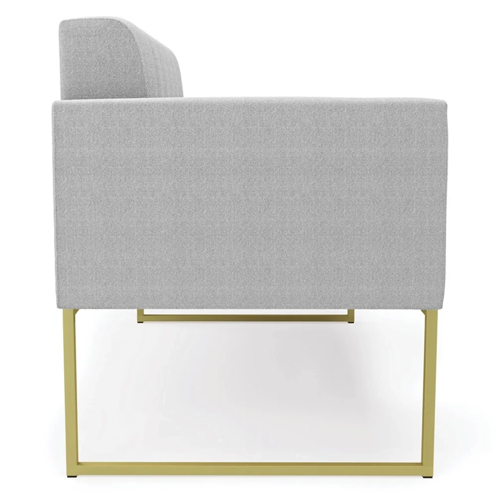 Namoradeira e 2 Poltronas Industrial Dourado Ana Boucle Cinza - Ibiza