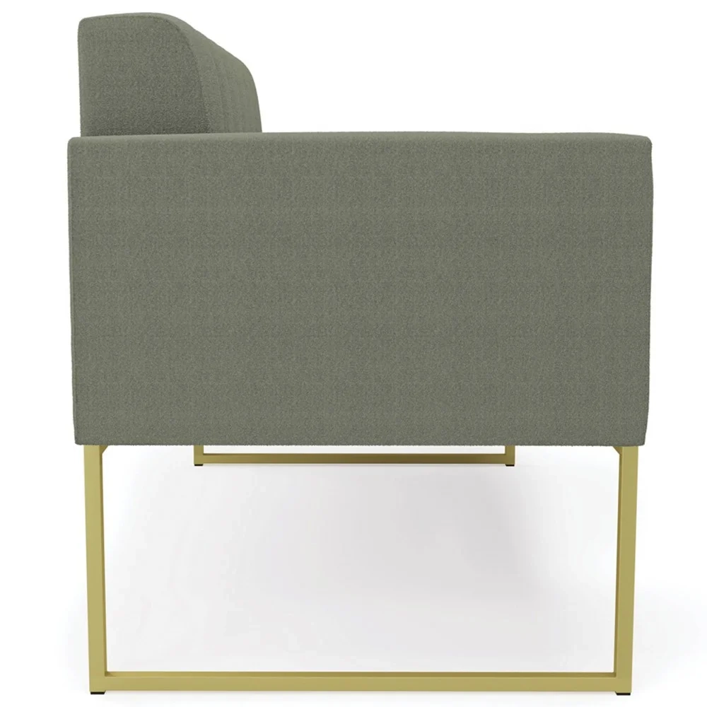 Namoradeira e 2 Poltronas Industrial Dourado Ana Boucle Menta - Ibiza