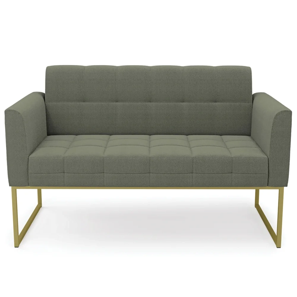 Namoradeira e 2 Poltronas Industrial Dourado Ana Boucle Menta - Ibiza