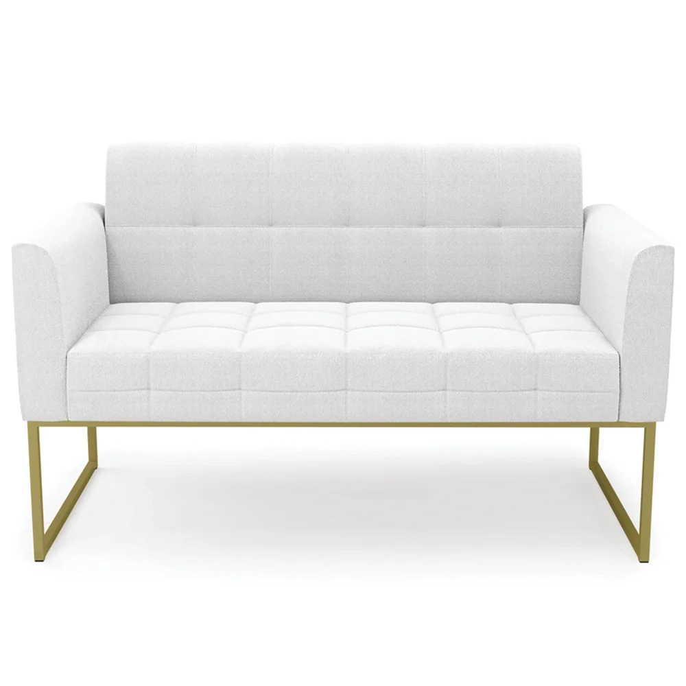 Namoradeira e 2 Poltronas Industrial Dourado Ana Boucle Off - Ibiza