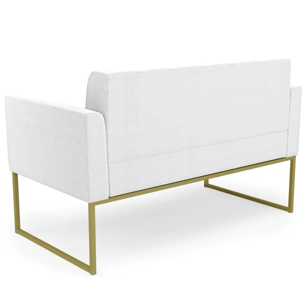 Namoradeira e 2 Poltronas Industrial Dourado Ana Boucle Off - Ibiza