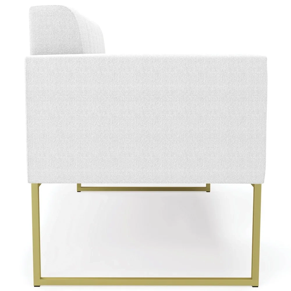 Namoradeira e 2 Poltronas Industrial Dourado Ana Boucle Off - Ibiza