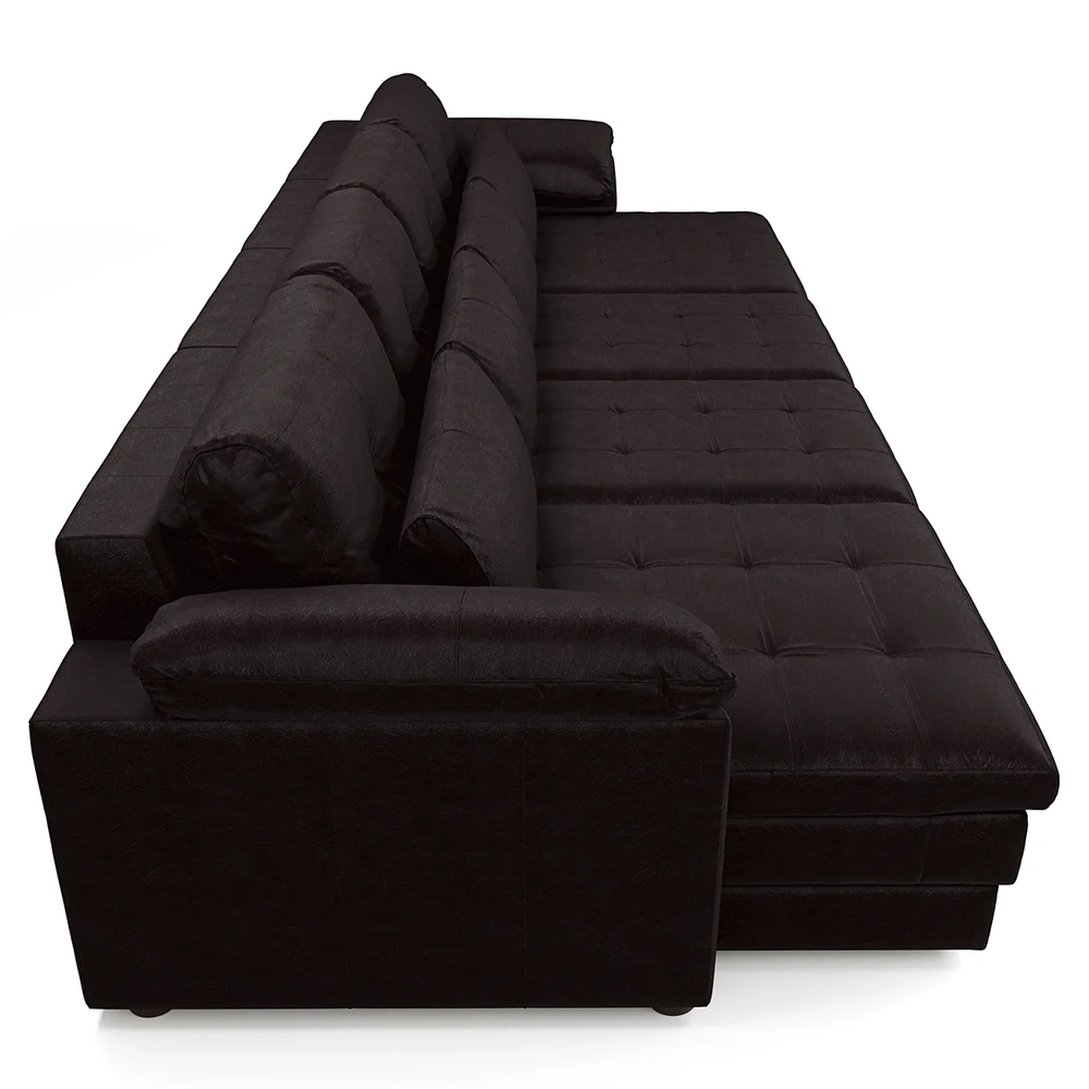 Sofá Retrátil 4 Lugares Para Sala 339cm Dijon Couro Bordô S07 - Mpozenato