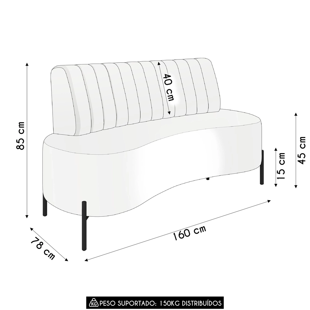 Sofá 2 Lugares 160cm Pés Aço Dourado Tamar Veludo Terracota Z08 - Mpozenato