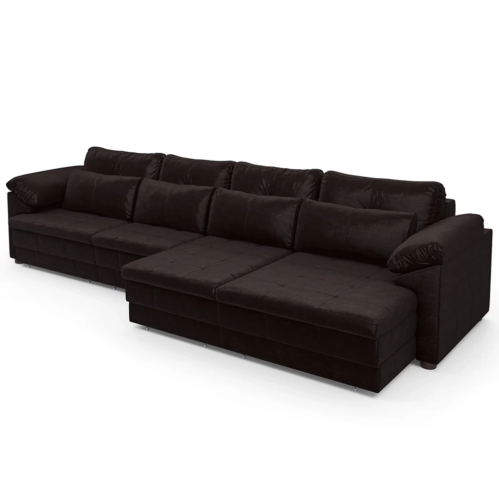 Sofá Retrátil 4 Lugares Para Sala 379cm Dijon Couro Bordô S07 - Mpozenato