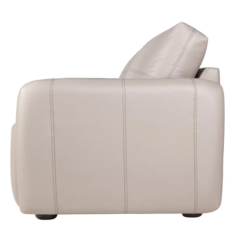 Sofá Living 3 Lugares Sala de Estar 220cm Virtus L07 Couro Bege - Mpozenato