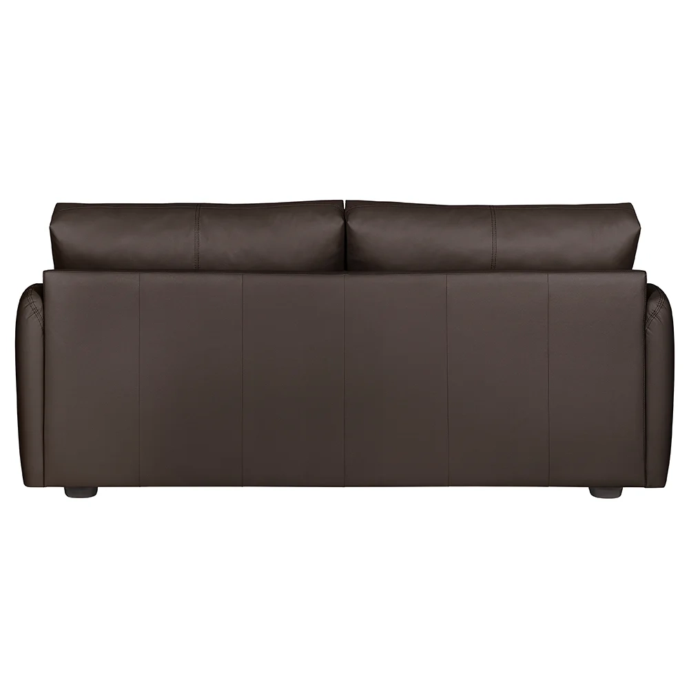 Sofá Living 3 Lugares Sala de Estar 220cm Virtus L07 Couro Marrom Café - Mpozenato