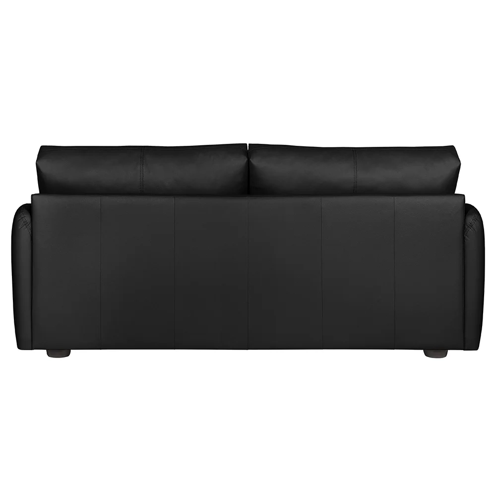 Sofá Living 3 Lugares Sala de Estar 220cm Virtus L07 Couro Preto - Mpozenato