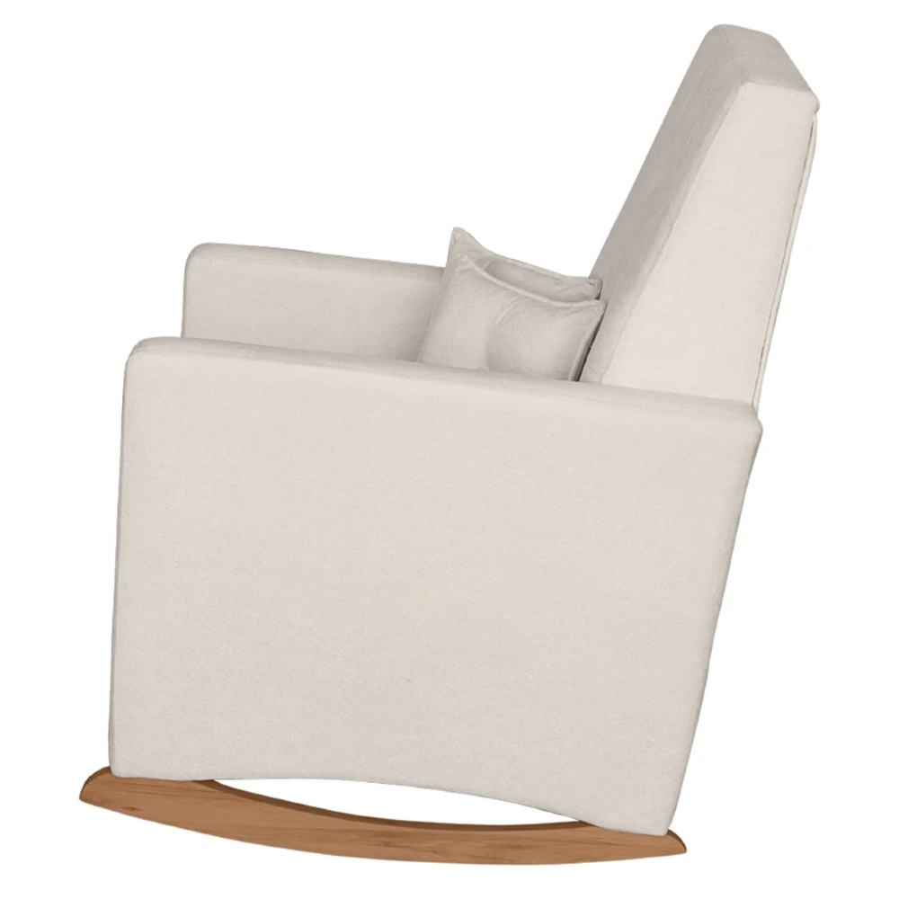 Poltrona Amamentação Base Balanço e Puff Lola Bouclê Off F03 - Mpozenato