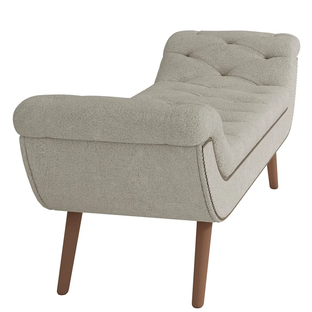 Cabeceira Cama Box Queen 160cm Provença e Recamier Veneto Z37 Boucle Cru - Mpozenato