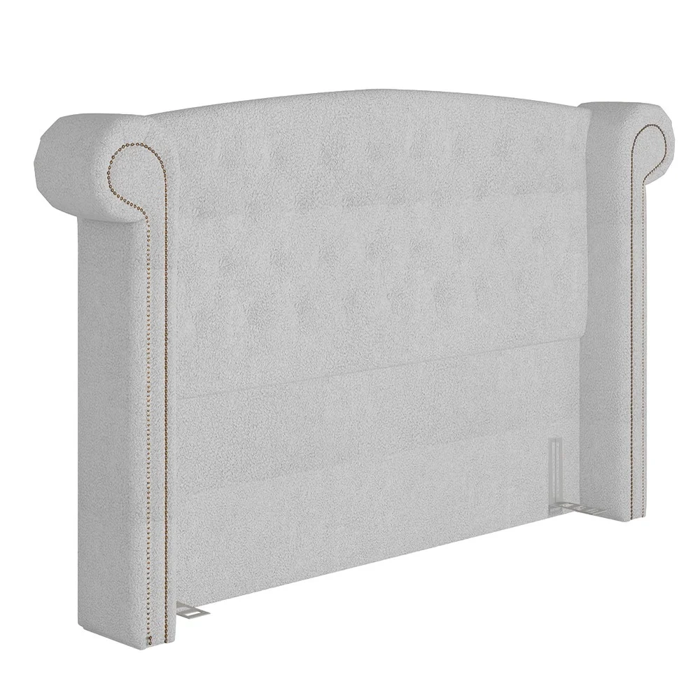 Cabeceira Cama Box King 195cm Provença e Recamier Veneto Z37 Boucle Branco - Mpozenato