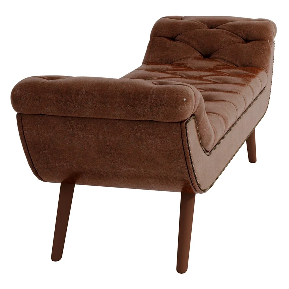 Cabeceira Cama Box King 195cm Provença e Recamier Veneto Z37 Sintético Marrom - Mpozenato