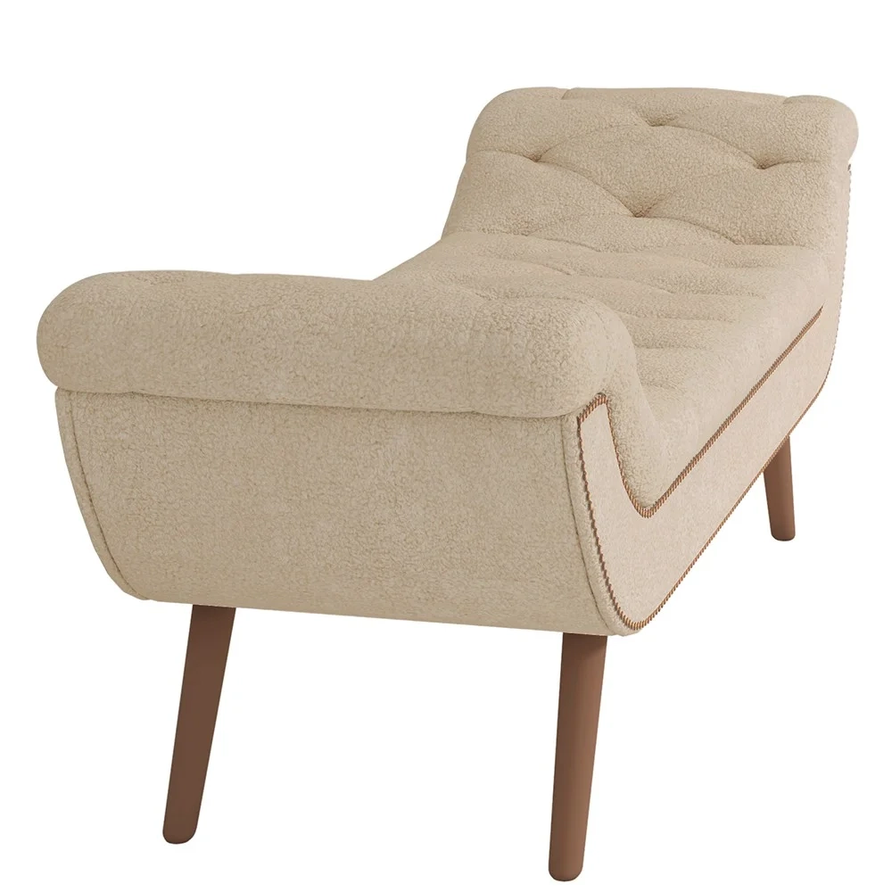 Cabeceira Cama Box King 195cm Provença e Recamier Veneto Z37 Boucle Bege - Mpozenato