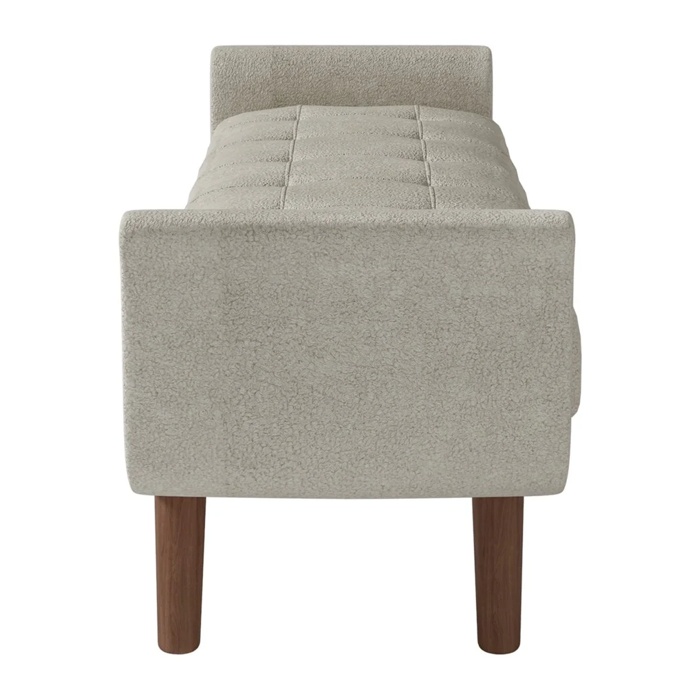 Cabeceira Cama Box Casal 140cm Pisa e Recamier Neville Z37 Boucle Cru - Mpozenato