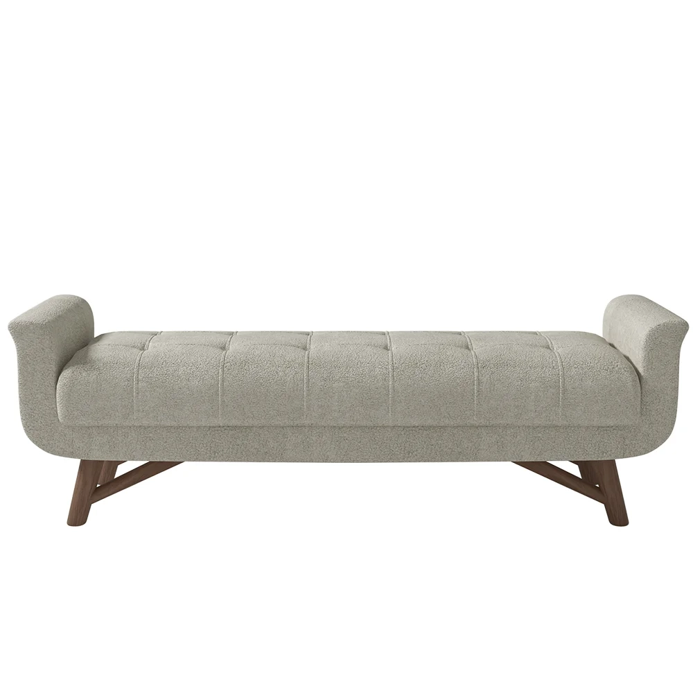 Cabeceira Cama Box Casal 140cm Pisa e Recamier Neville Z37 Boucle Cru - Mpozenato