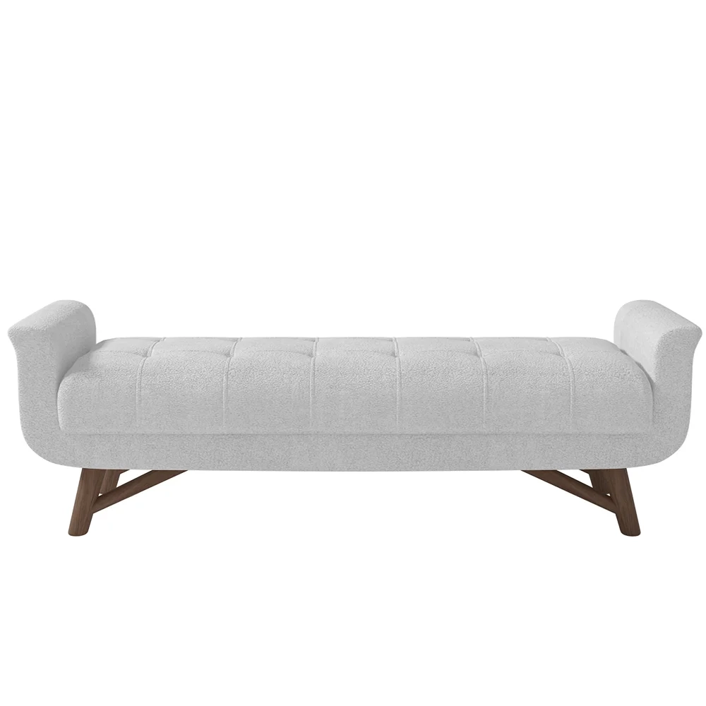 Cabeceira Cama Box Casal 140cm Pisa e Recamier Neville Z37 Boucle Branco - Mpozenato