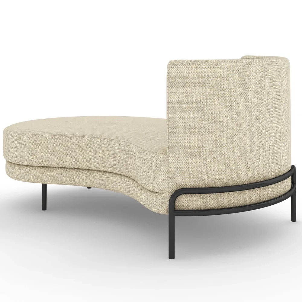 Chaise Longue Divã 164cm Braço Direito Logus D06 Linho Creme - Mpozenato