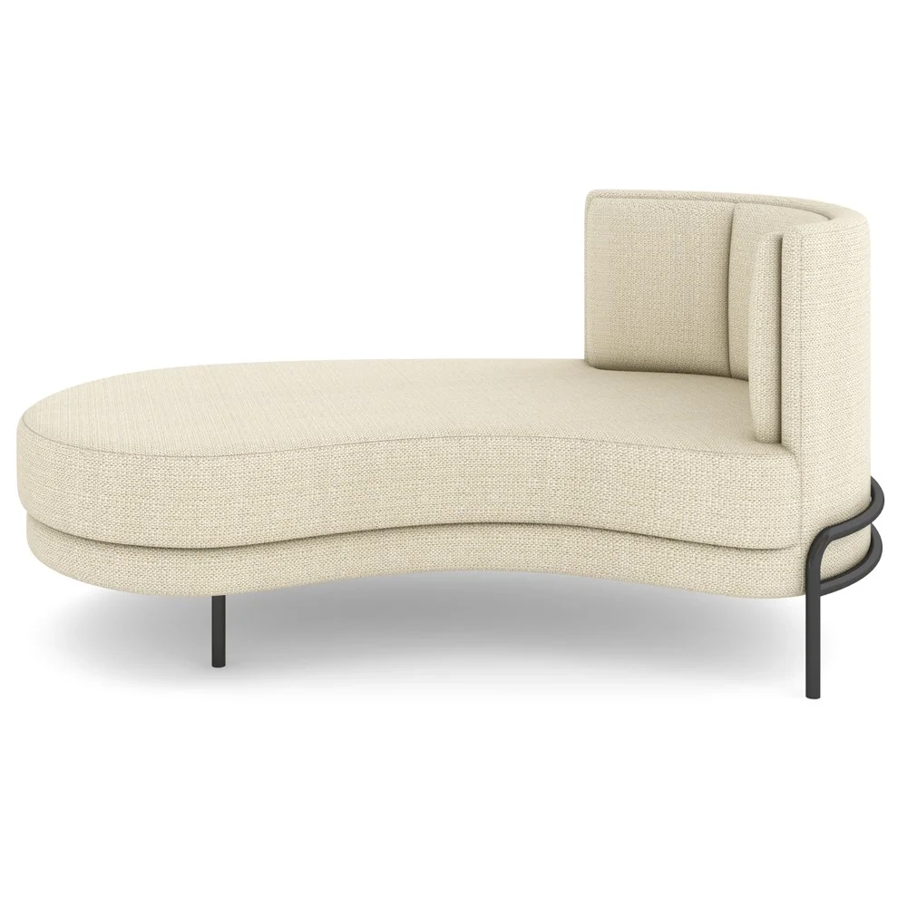 Chaise Longue Divã 164cm Braço Direito Logus D06 Linho Creme - Mpozenato