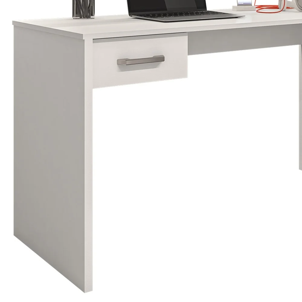 Mesa Home Office Notebook 127cm 1 Gaveta Gávea Branco - Móveis Leão
