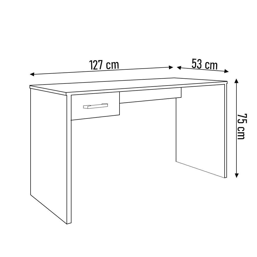 Mesa Home Office Notebook 127cm 1 Gaveta Gávea Branco - Móveis Leão