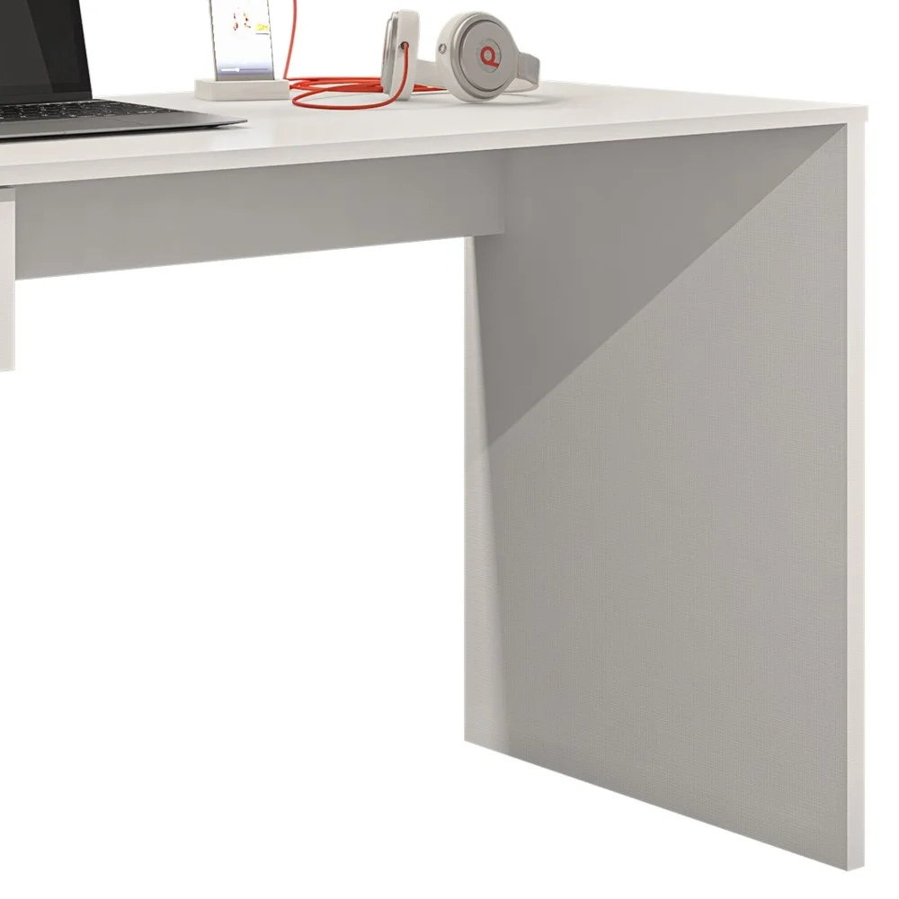 Mesa Home Office Notebook 127cm 1 Gaveta Gávea Branco - Móveis Leão
