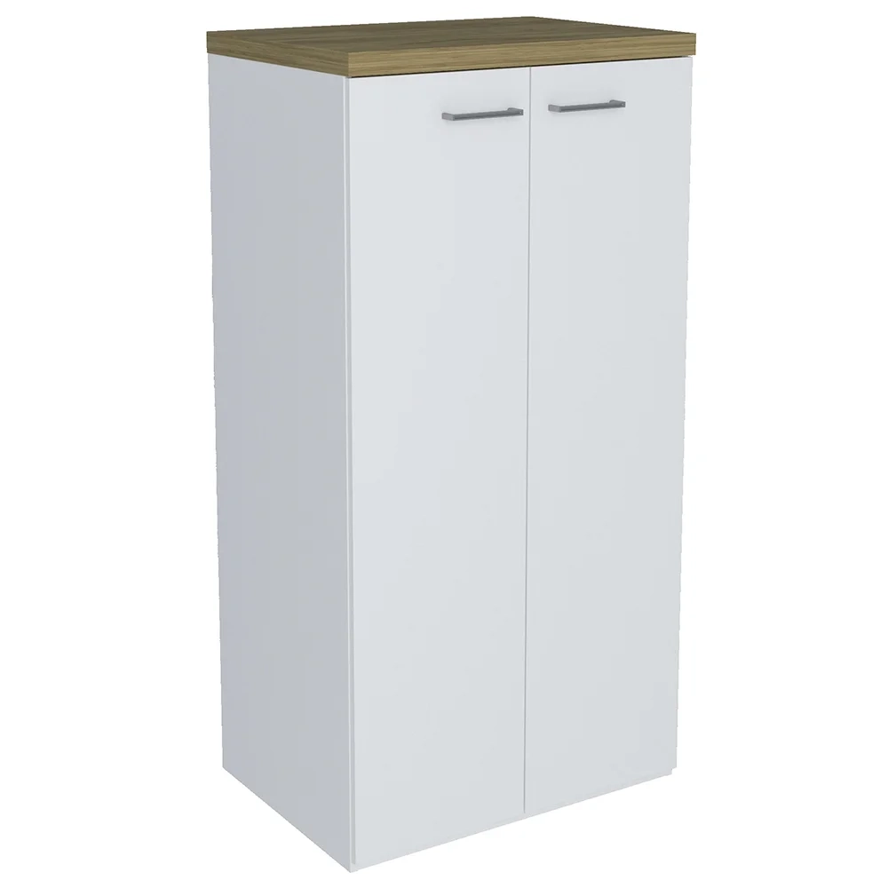 Armário Alto para Escritório 2 Portas Tok A06 Olmo/Branco - Mpozenato