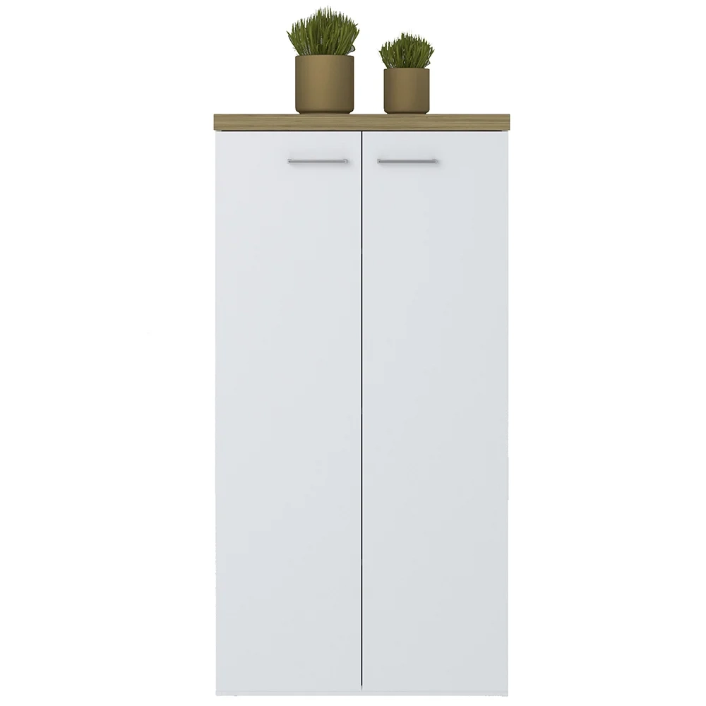 Armário Alto para Escritório 2 Portas Tok A06 Olmo/Branco - Mpozenato