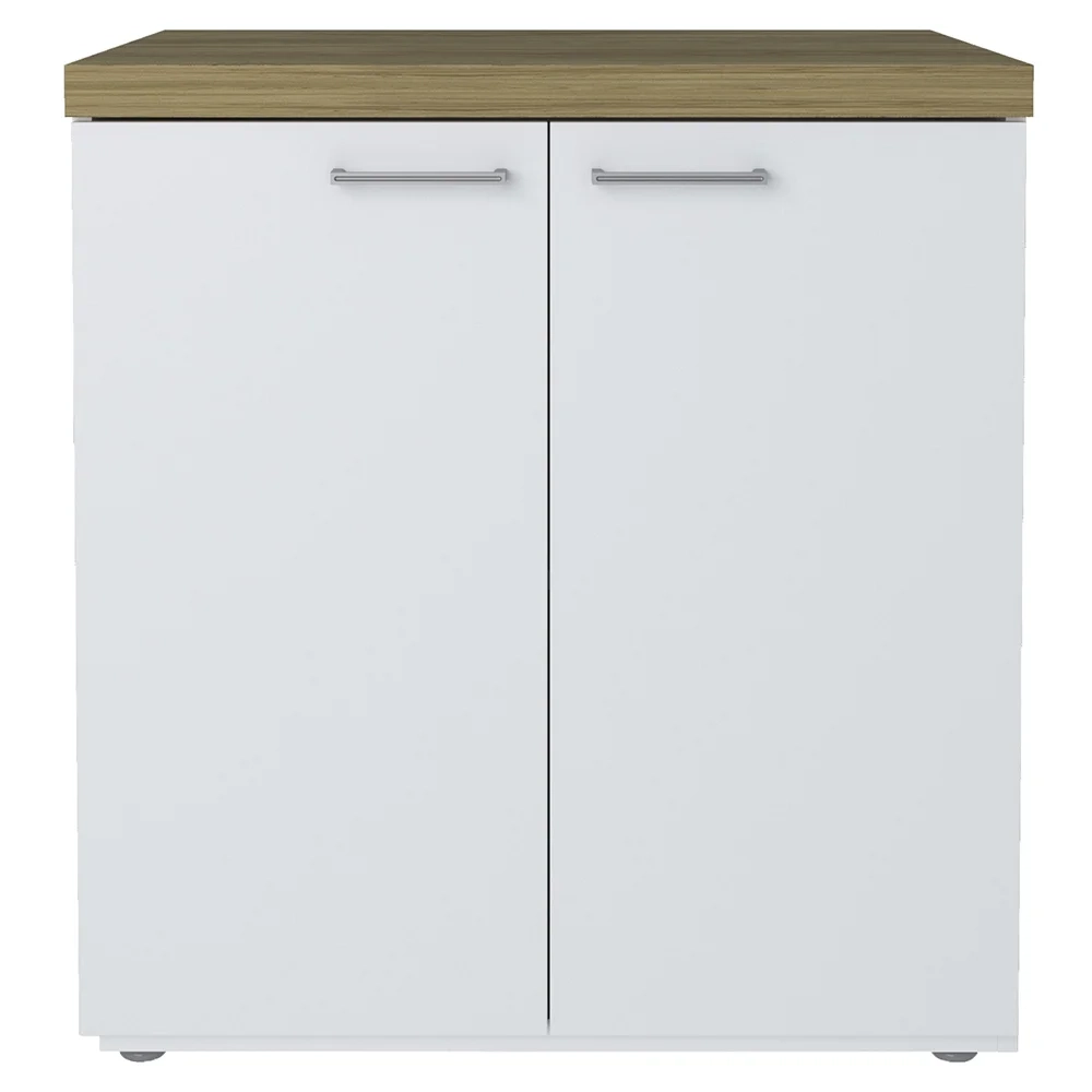 Balcão para Escritório 70cm 2 Portas Tok A06 Olmo/Branco - Mpozenato