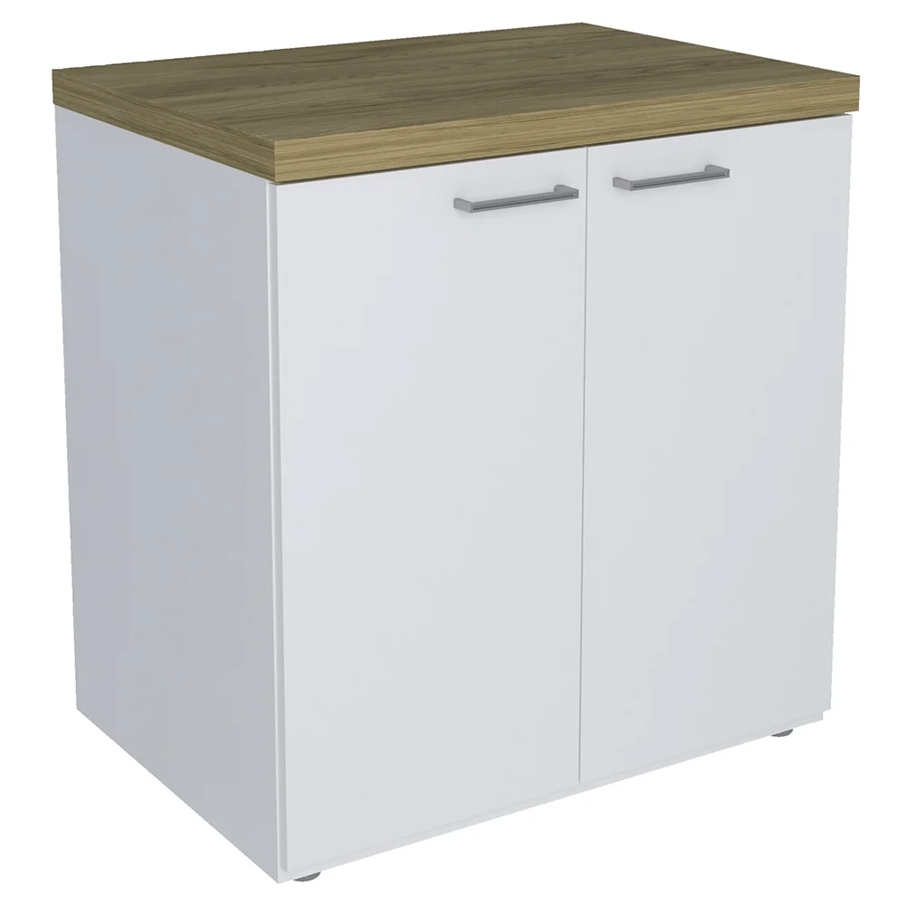 Balcão para Escritório 70cm 2 Portas Tok A06 Olmo/Branco - Mpozenato