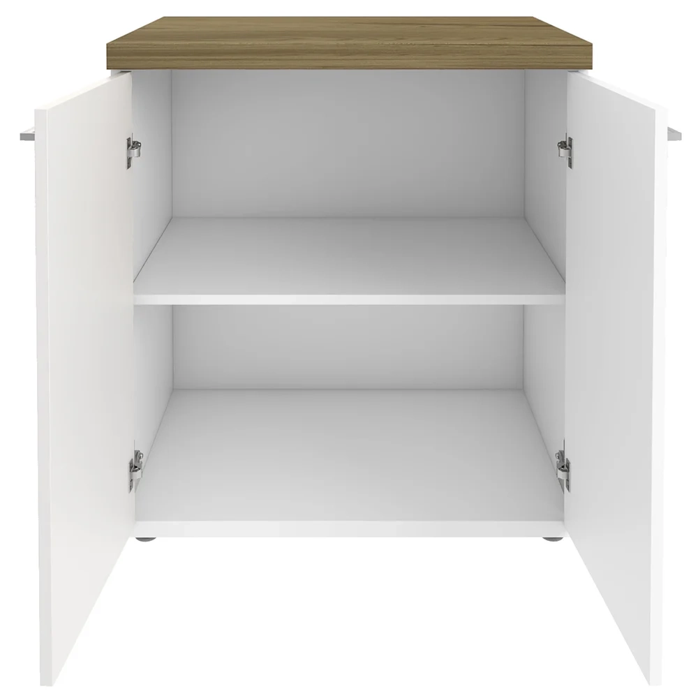 Balcão para Escritório 70cm 2 Portas Tok A06 Olmo/Branco - Mpozenato