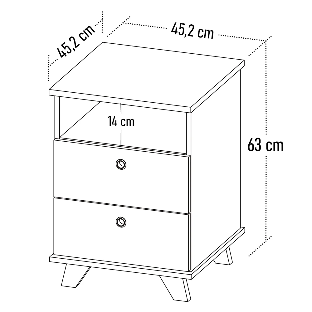 Gaveteiro para Escritório 2 Gavetas 1 Nicho May A06 Olmo/Branco - Mpozenato