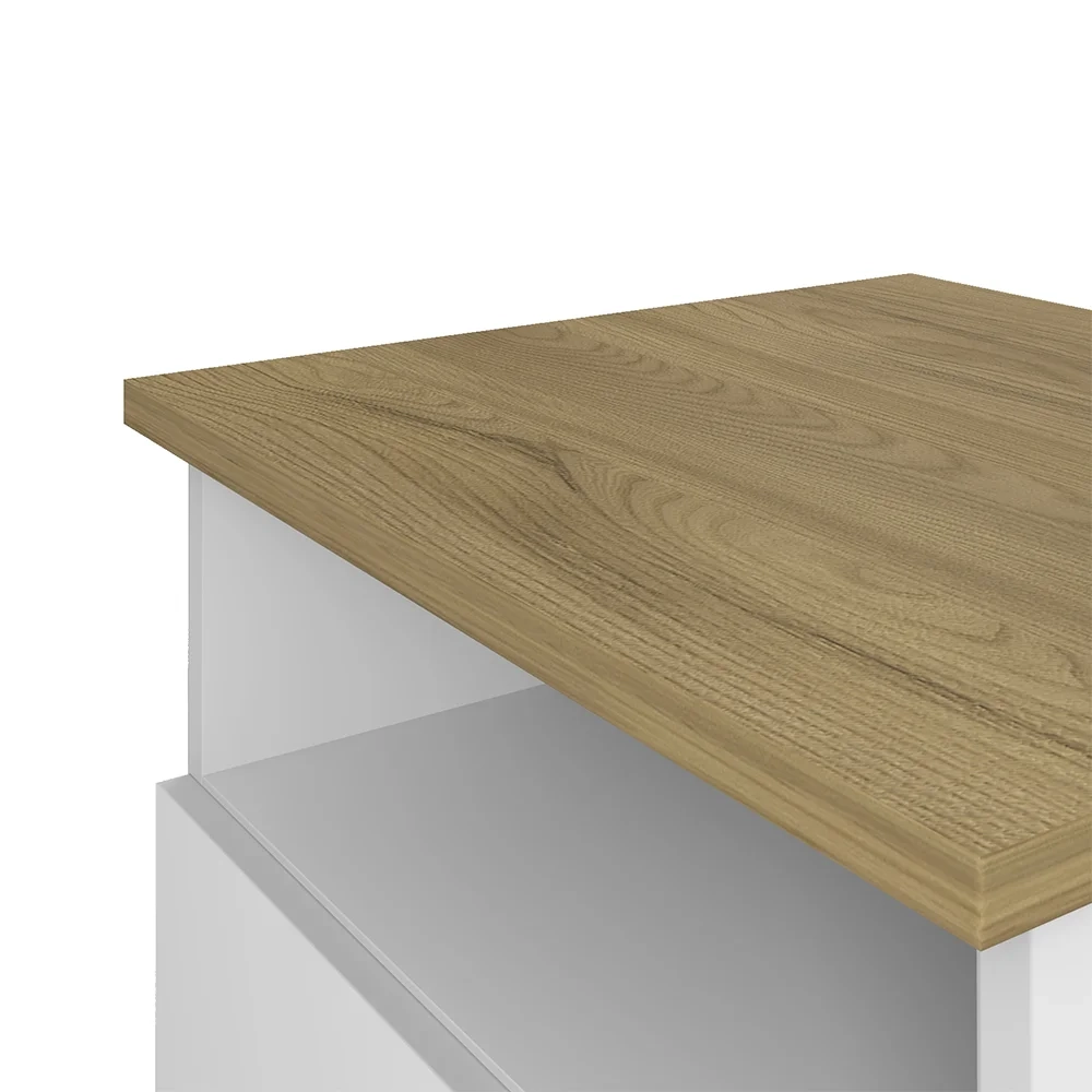 Gaveteiro para Escritório 2 Gavetas 1 Nicho May A06 Olmo/Branco - Mpozenato