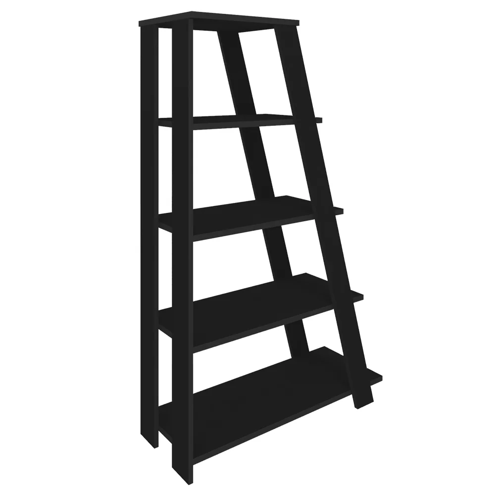 Estante Escada Multiuso Decorativa 5 Prateleiras Stela A06 Preto - Mpozenato 