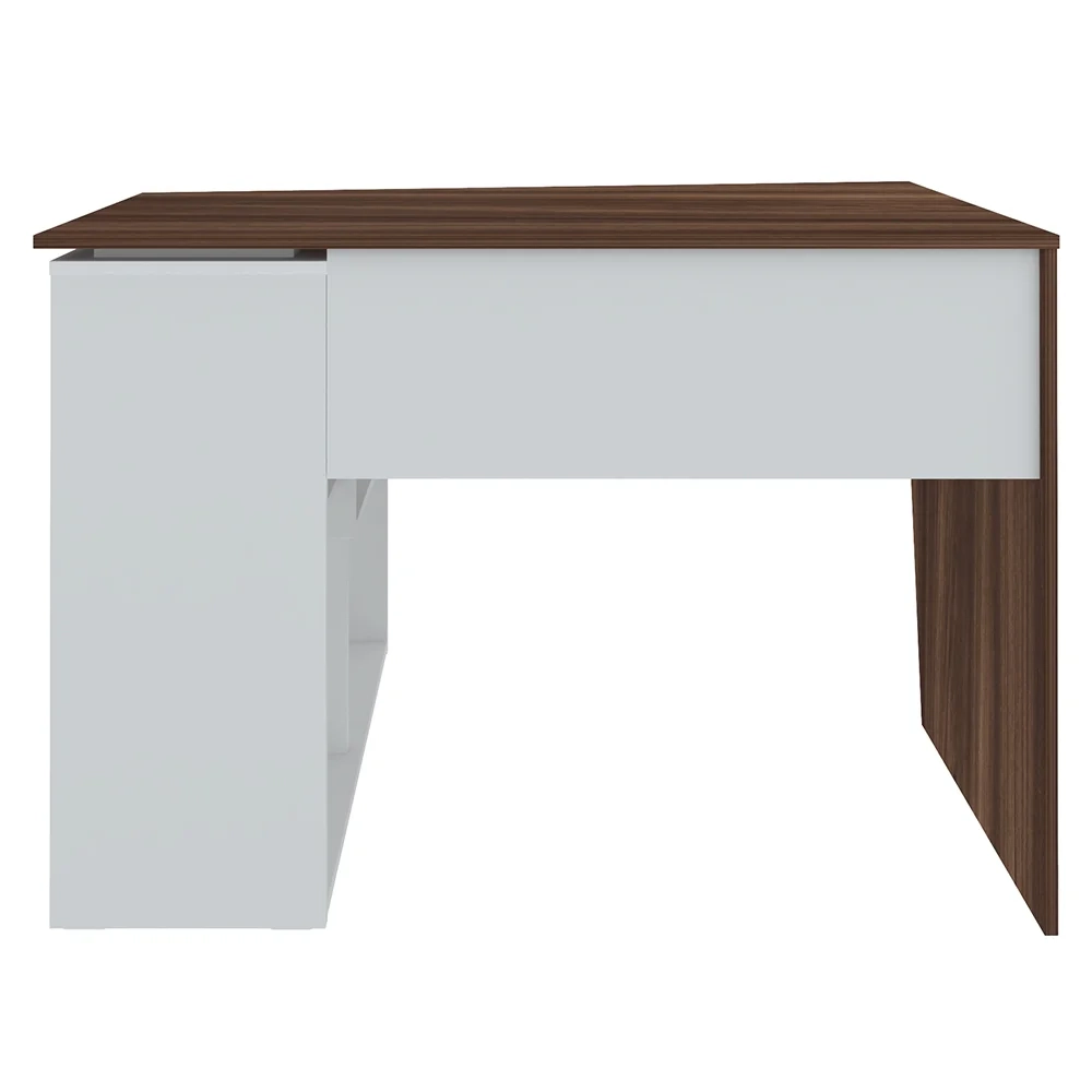 Mesa Escrivaninha 2 em 1 com Nichos Arbo A06 Ipê/Branco - Mpozenato