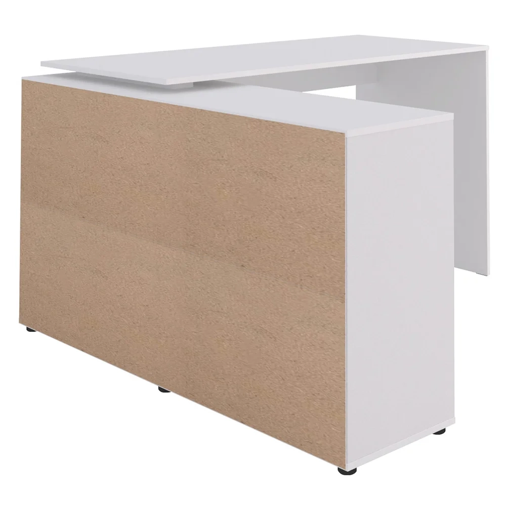 Mesa Escrivaninha em L 140x130cm 8 Nichos Eron A06 Branco - Mpozenato