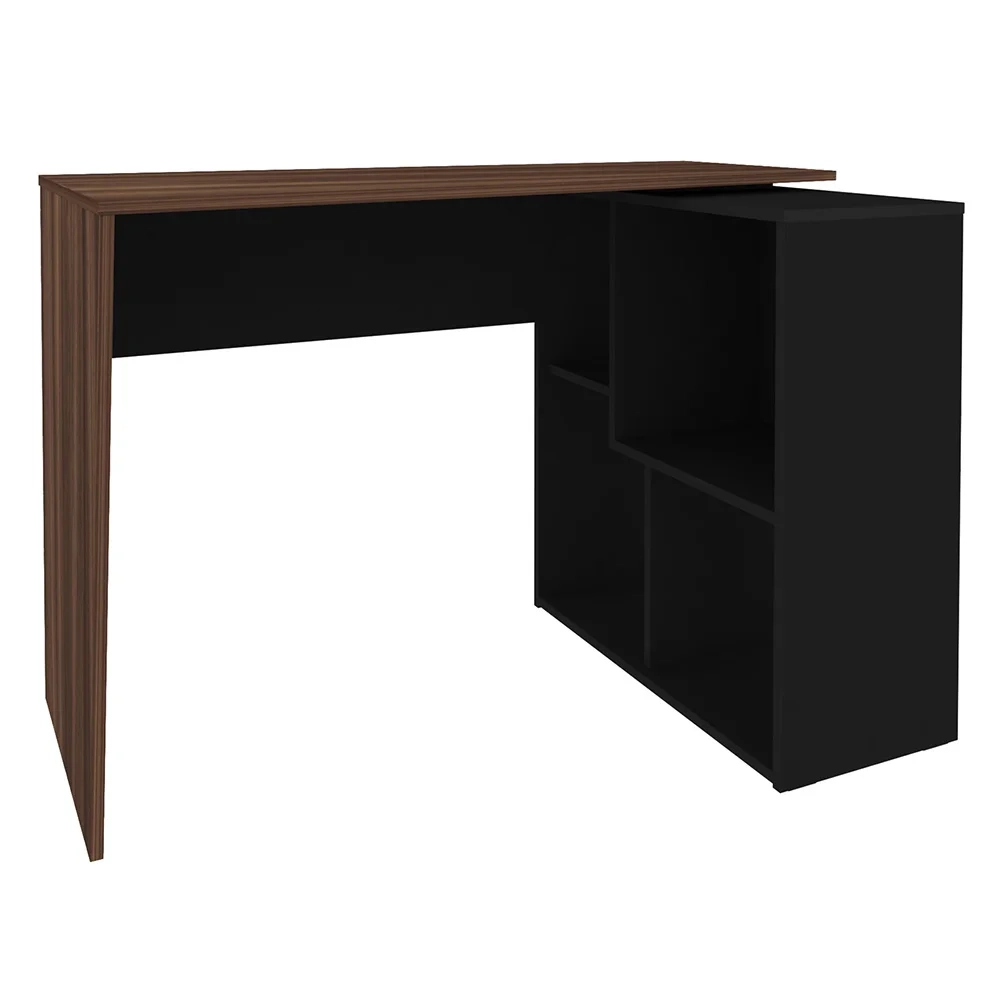 Mesa Escrivaninha 2 em 1 com Nichos Arbo A06 Ipê/Preto - Mpozenato