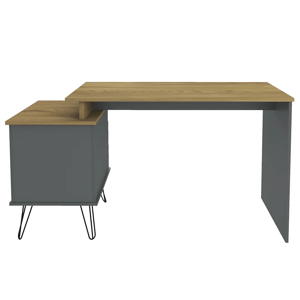 Mesa Escrivaninha Estilo Industrial Flex Lux A06 Olmo/Grafito - Mpozenato