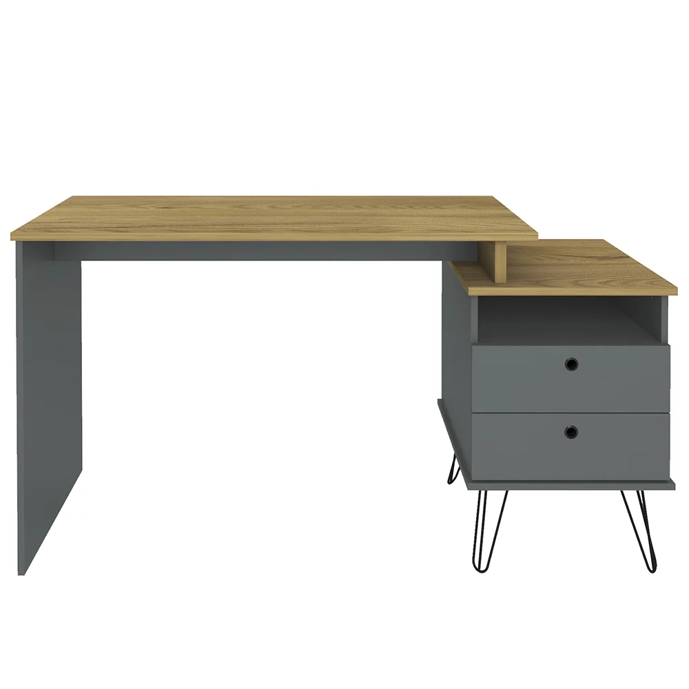 Mesa Escrivaninha Estilo Industrial Flex Lux A06 Olmo/Grafito - Mpozenato