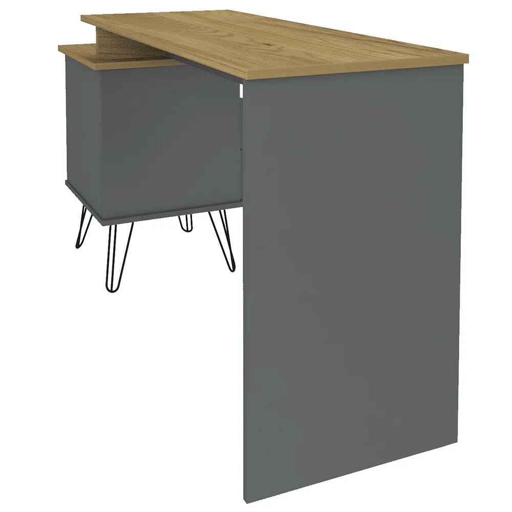 Mesa Escrivaninha Estilo Industrial Flex Lux A06 Olmo/Grafito - Mpozenato