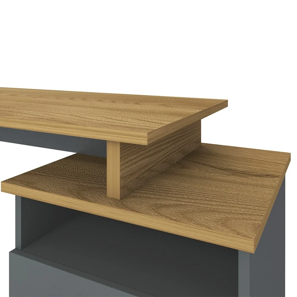 Mesa Escrivaninha Estilo Industrial Flex Lux A06 Olmo/Grafito - Mpozenato