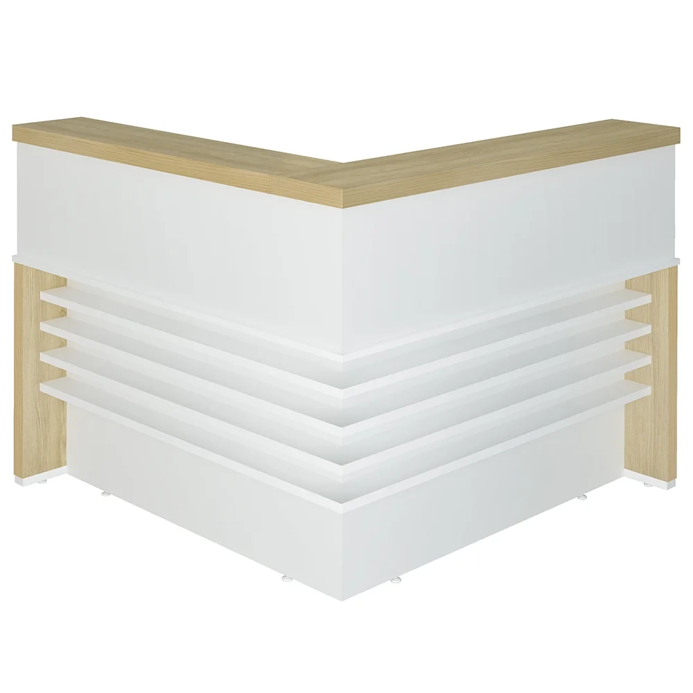 Balcão de Atendimento em L 147x147cm Corp A06 Carvalho/Branco - Mpozenato