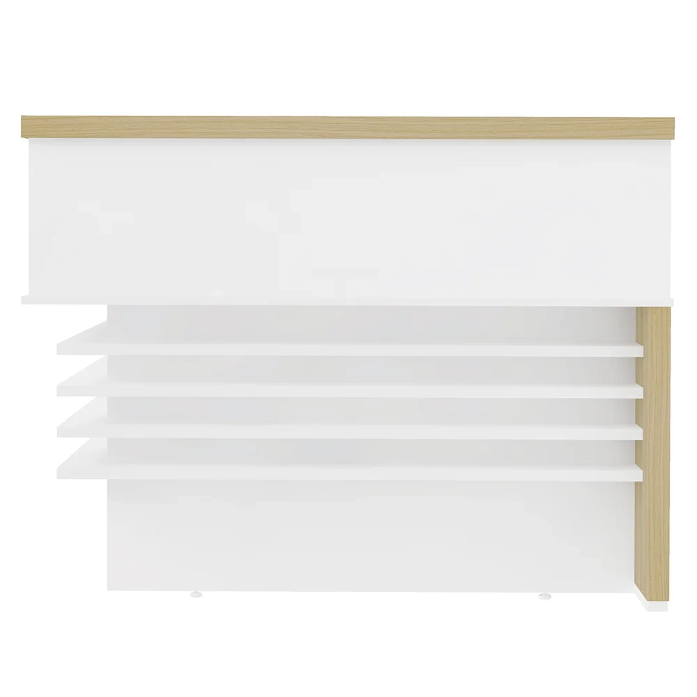 Balcão de Atendimento em L 147x147cm Corp A06 Carvalho/Branco - Mpozenato