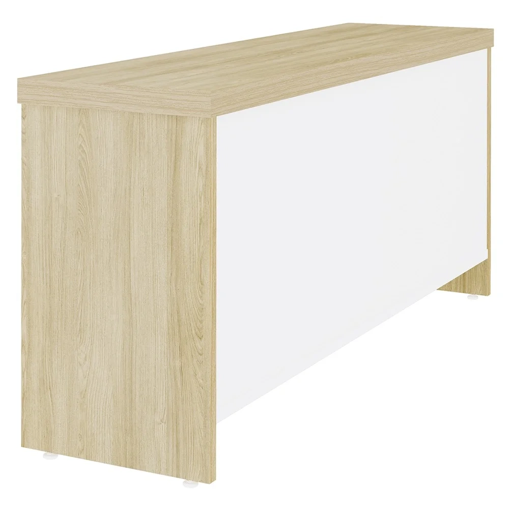 Balcão para Escritório 160cm 2 Portas 3 Gavetas Corp A06 Carvalho/Branco - Mpozenato