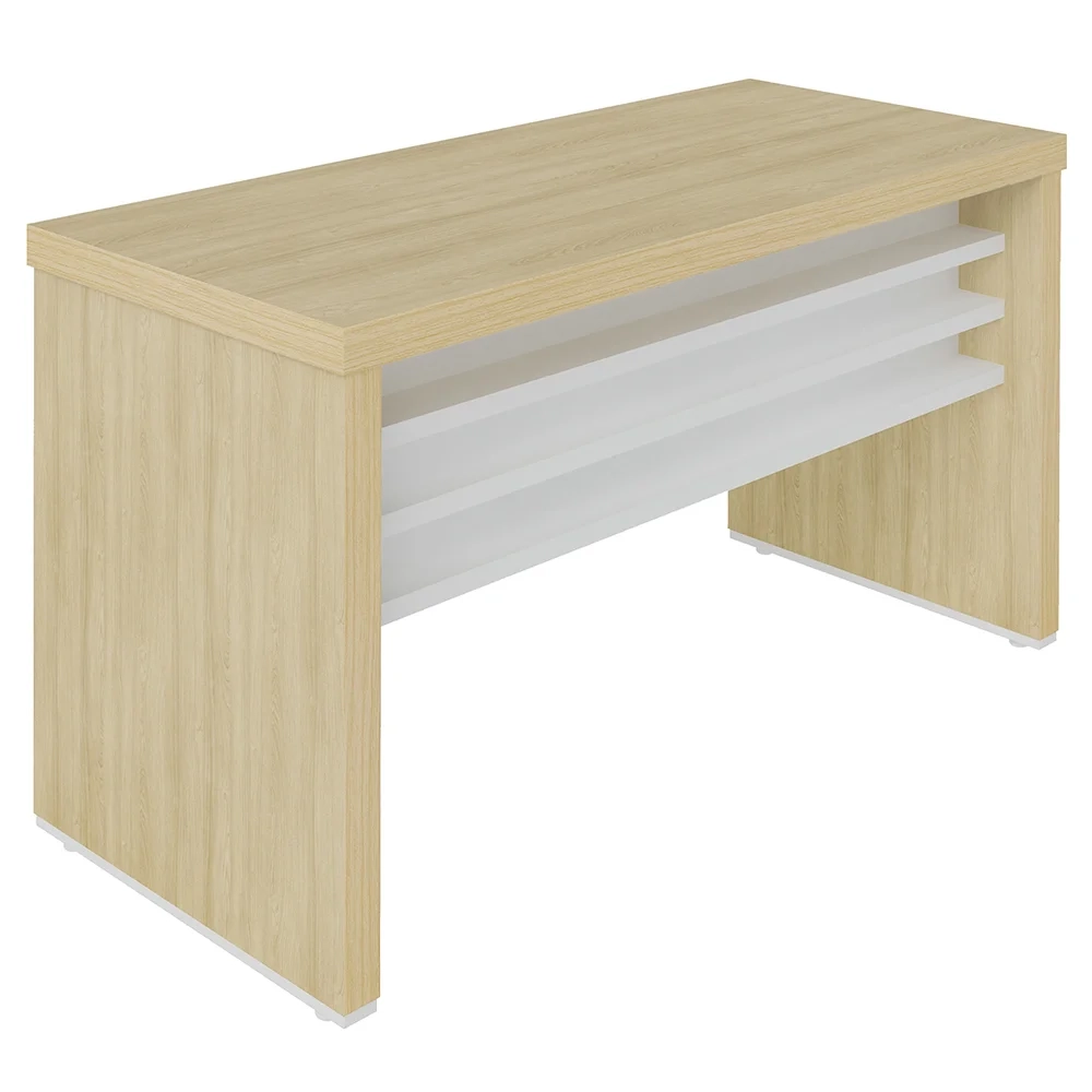 Mesa para Escritório 135cm Tamburato Corp A06 Carvalho/Branco - Mpozenato