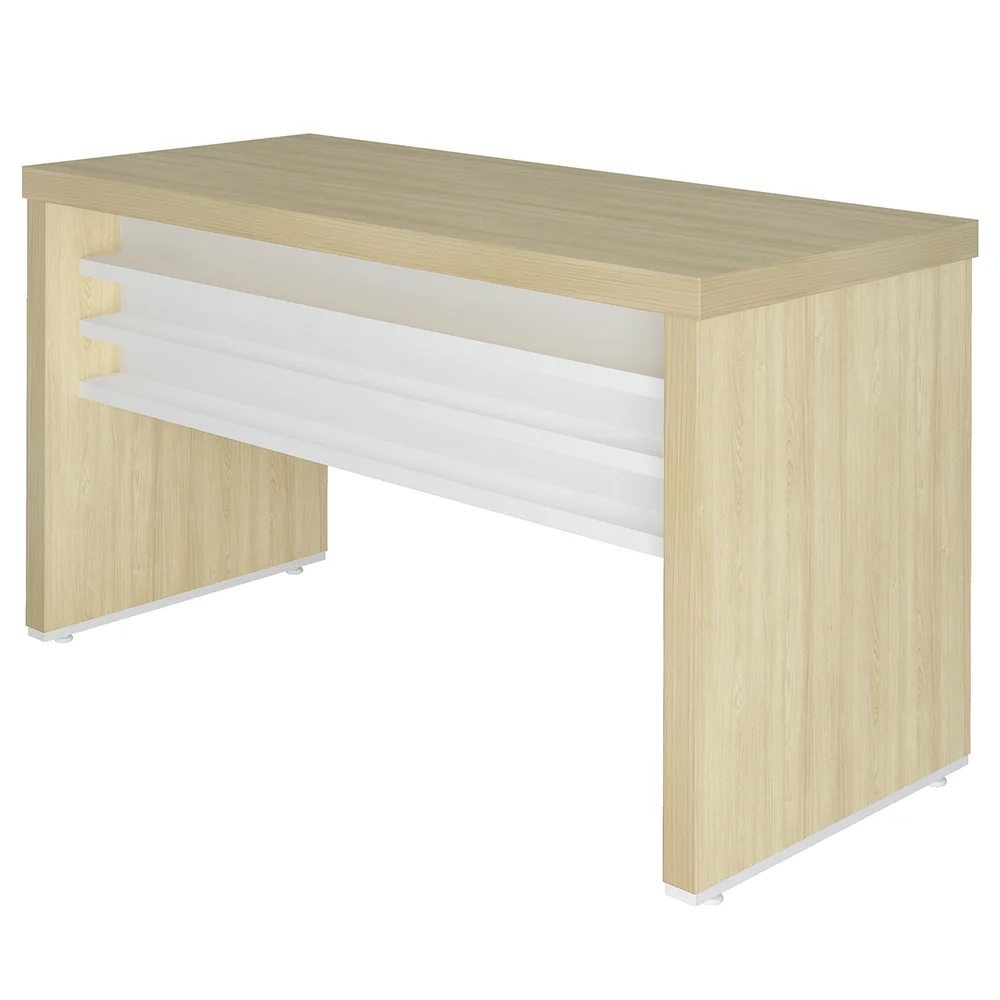 Mesa para Escritório 135cm Tamburato Corp A06 Carvalho/Branco - Mpozenato