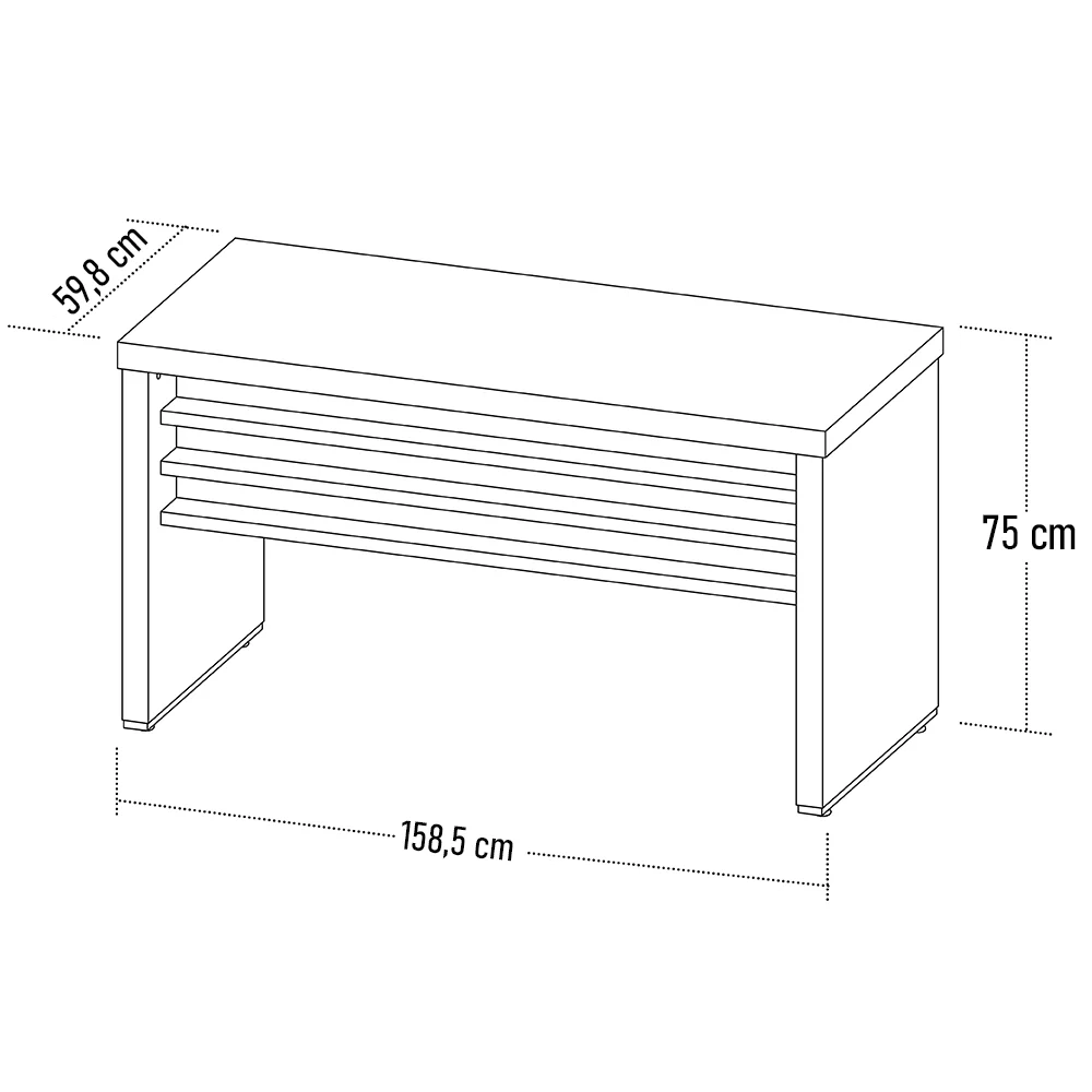 Mesa para Escritório 158cm Tamburato Corp A06 Carvalho/Branco - Mpozenato